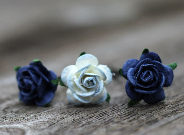 Navy Blue Hair Pins Boho Wedding Flower Hair Accessories 